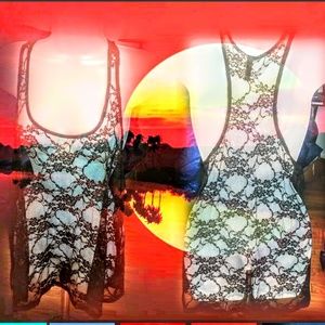 Black Lace with Roses Camisol